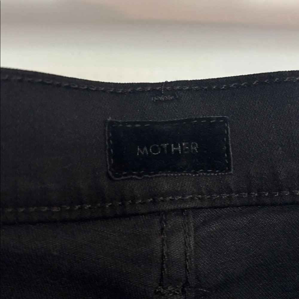 MOTHER Stunner Zip Ankle Step Fray Classic Black Denim - Picture 3 of 6